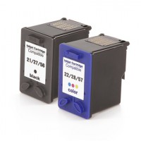 Kit Cartucho de Tinta Compatível com HP 21 e HP 22 | C9351A C9351AB + C9352A C9352AB | Preto + Color